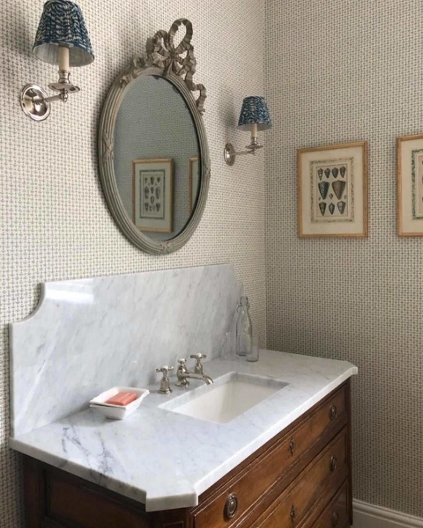 Carrara marble bathroom vanity top by RH Stone Surfaces